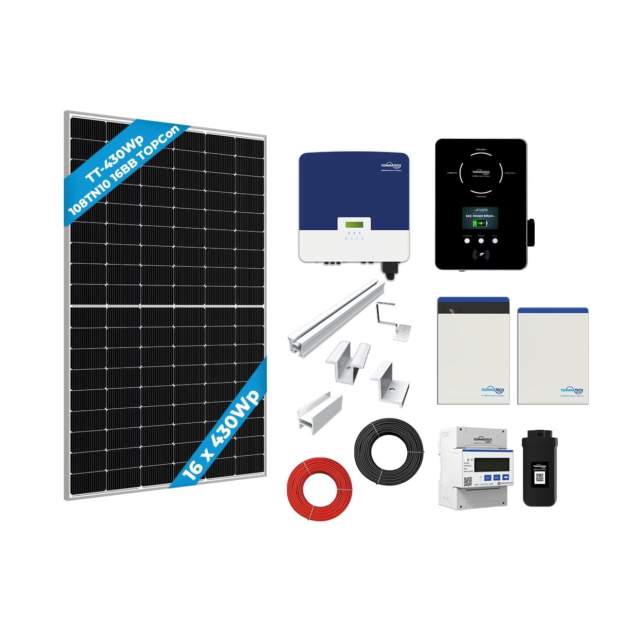 Üç Faz 6 kWe Hibrit Large Solar Paket — CW Enerji Bursa bayisi Albayrak Elektronik
